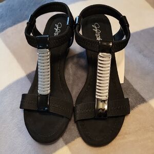 Black and Silver Women's Sandals